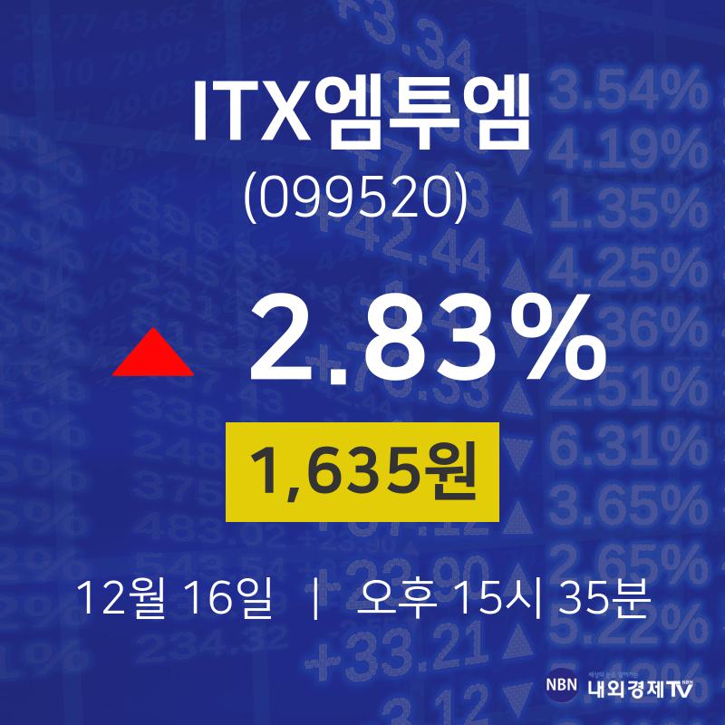 배당주식 ITX엠투엠 주가 16일  현재 1635원