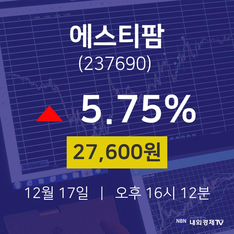 주가그래프 에스티팜 주가 17일  현재 27600원