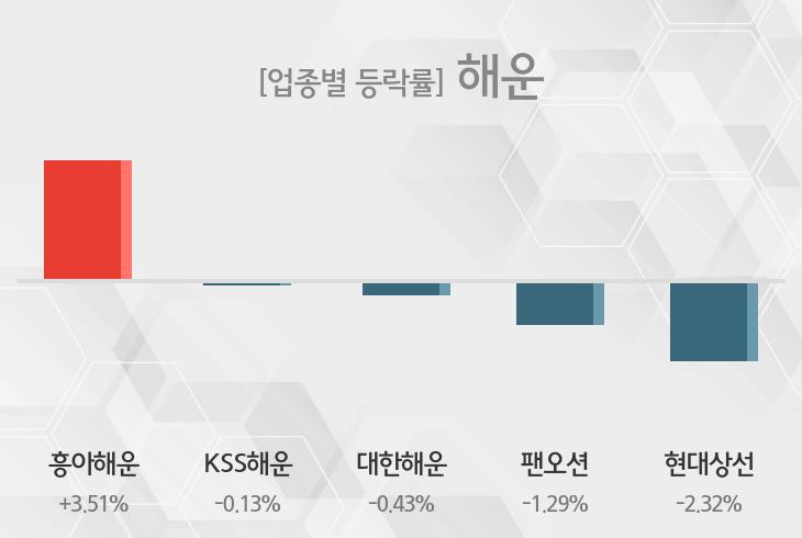 [23일 13시 해운 테마주 오후 시황] 흥아해운,KSS해운 등이 상승세 견인중