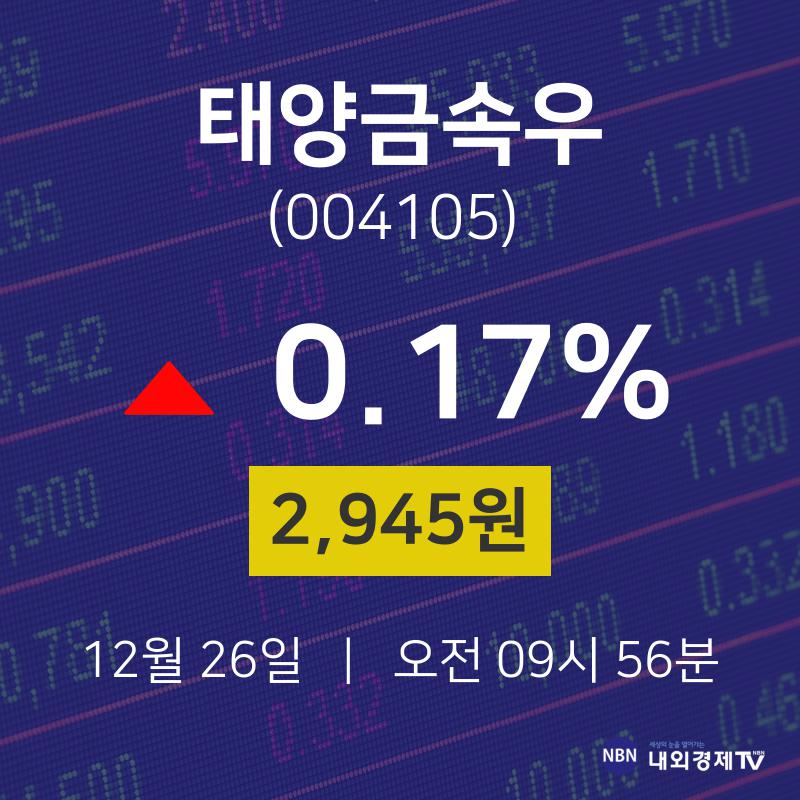 실시간주식현황 태양금속우 주가 26일  현재 2945원