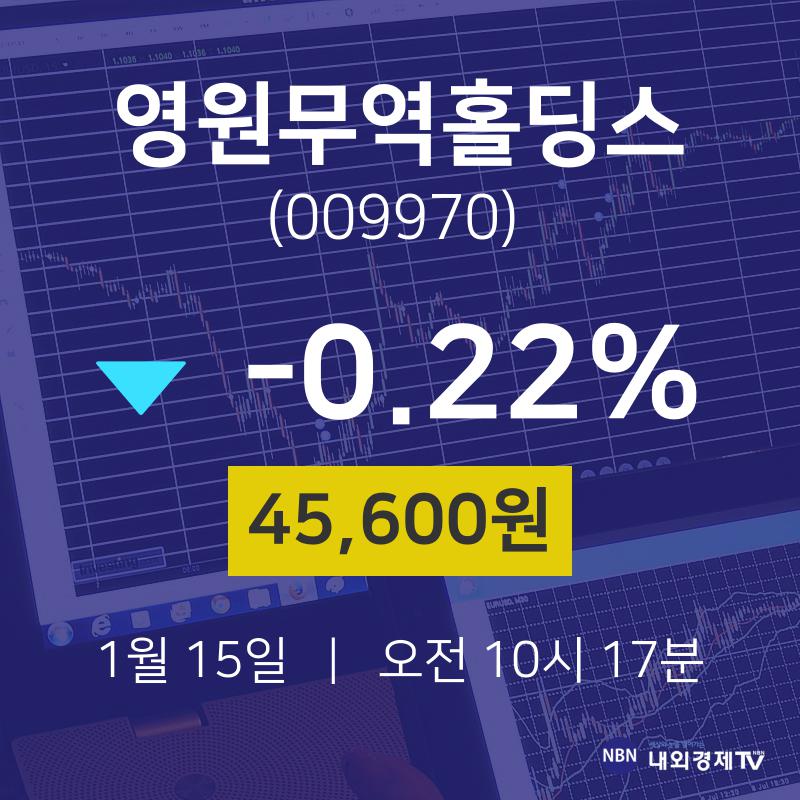 1월 15일 영원무역홀딩스 투자주식 -0.22% 45,600원