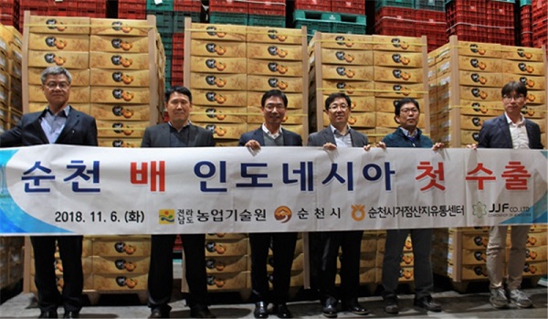 순천 배 40톤, 인도네시아 수출길 올라