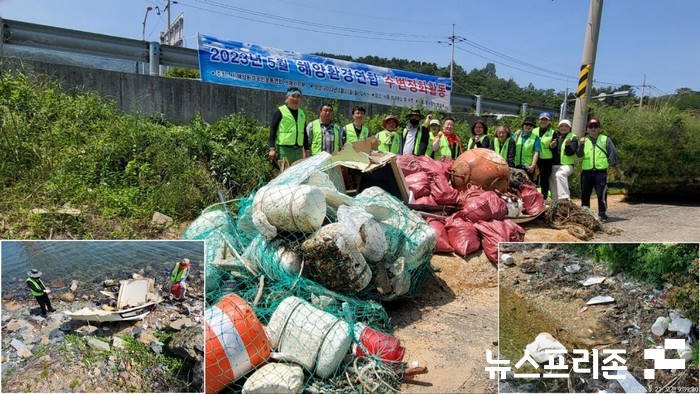 (사)해양환경국민운동연합 거제시지부, 해안변 정화활동 구슬땀
