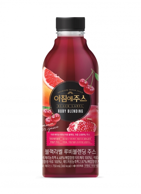 서울우유협동조합, 100% 과즙 담은 아침에주스 블랙라벨루비 블렌딩 출시