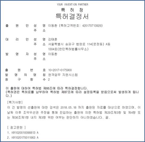 인터비즈시스템, 도급산업의 신지평 알비즈센터 특허 출원