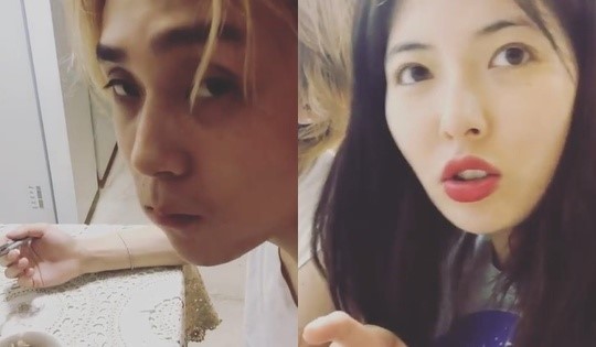 현아, 이던과 달달 일상 공개...밥과 반찬 등 식단 소개 영상 눈길