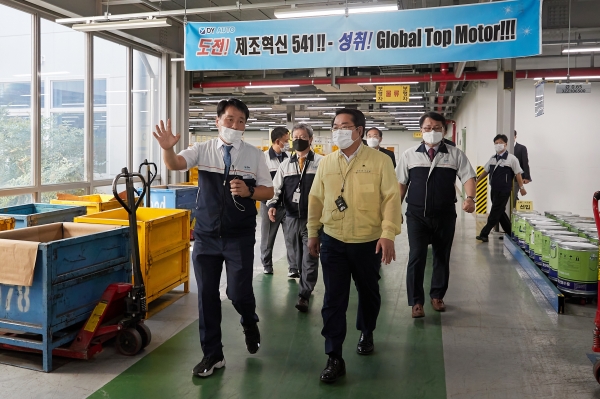 오세현 아산시장, 상생형 지역일자리 사업 추진 기업 방문