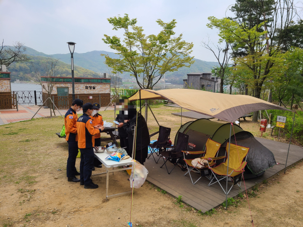 천안동남소방서, 캠핑장 화재예방 캠페인 실시
