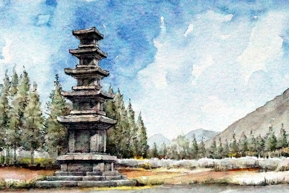 [그림여행] 전남 담양 남산리 오층석탑