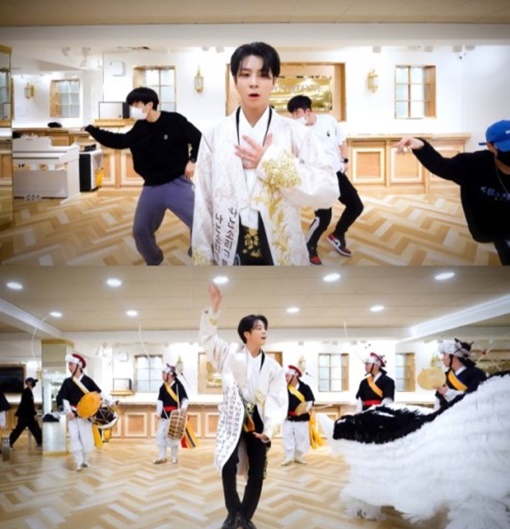 정동원, 가요대제전 뱃놀이 안무영상 공개...사물놀이패와 신명