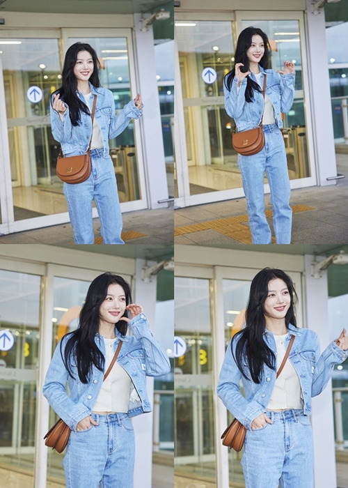 김유정, 마이데몬 여신의 러블리한 청청 공항패션