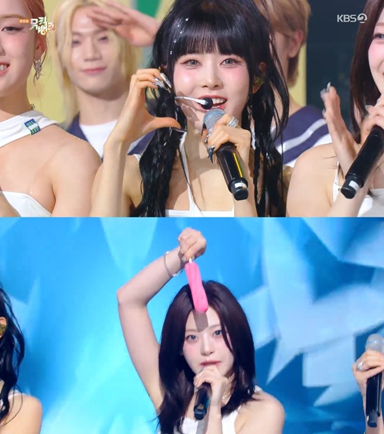 뮤뱅 스테이씨, 컴백후 첫 1위에 치킨X아이스크림 공약 라이브