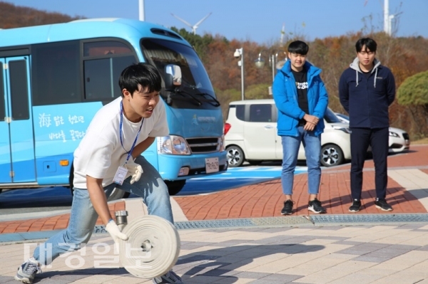 국립청소년해양센터, 화재발생 상황 대비 합동 소방 훈련 실시