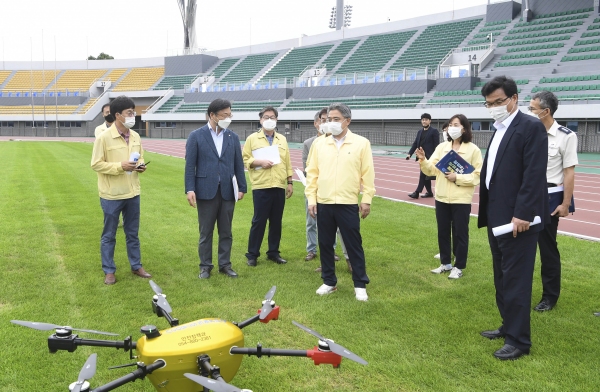 전국체전 주경기장인 구미 시민운동장 안전관리 실태 점검