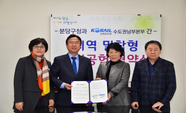 분당구청과 코레일유통 수도권남부본부 협약체결