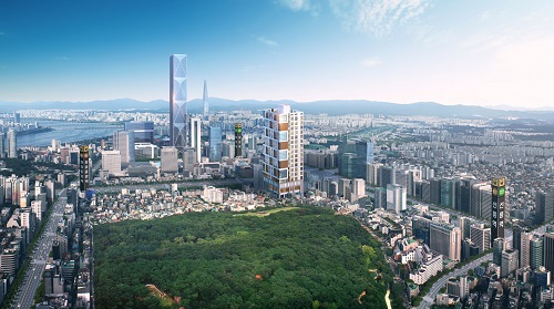 강남 빌딩 숲 오아시스 삼릉공원을 가까이에 삼성동 현대 위버포레 이달 분양