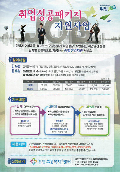 부안 고용복지플러스센터, 취업성공패키지 신청하세요