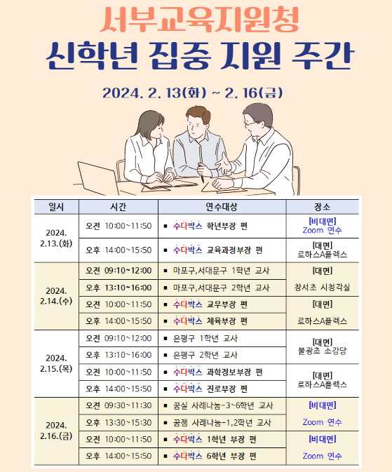 서부교육지원청, 초등 신학년 집중 지원 주간 운영
