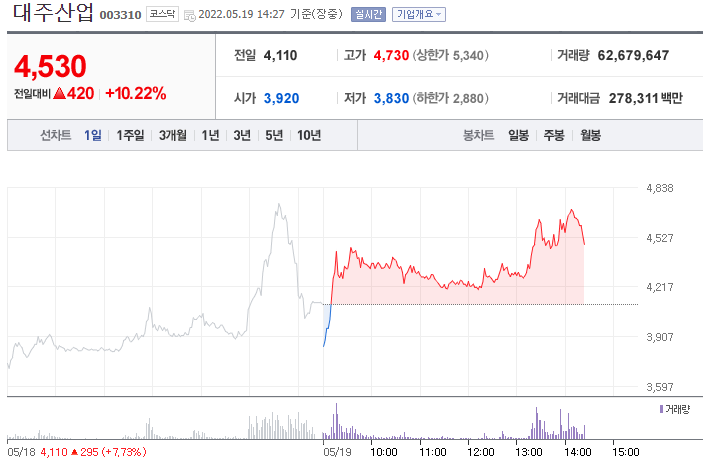 [특징주] 대주산업 주가 상승세…이유는?