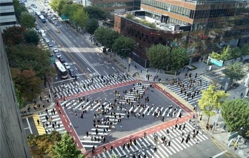 서울시, 종로1가 등 25곳에 대각선횡단보도 신설