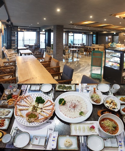 주문진맛집 해랑횟집&카페, 넓은 식당과 오션뷰 카페로 연말모임, 단체손님에게 인기