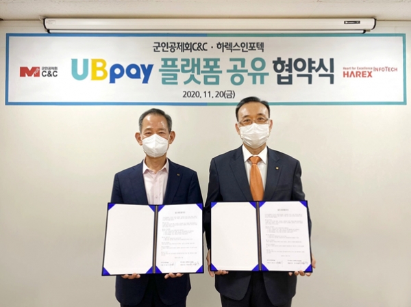 하렉스인포텍, 군인공제회C&C와 유비페이 플랫폼 공유 협약 체결