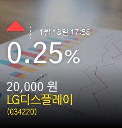 (LG디스플레이주가)  0.25% 20,000원 마감