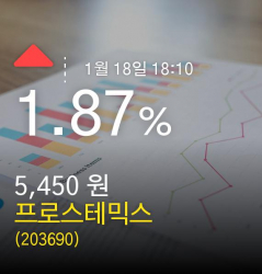 (프로스테믹스주가)  1.87% 5,450원 마감