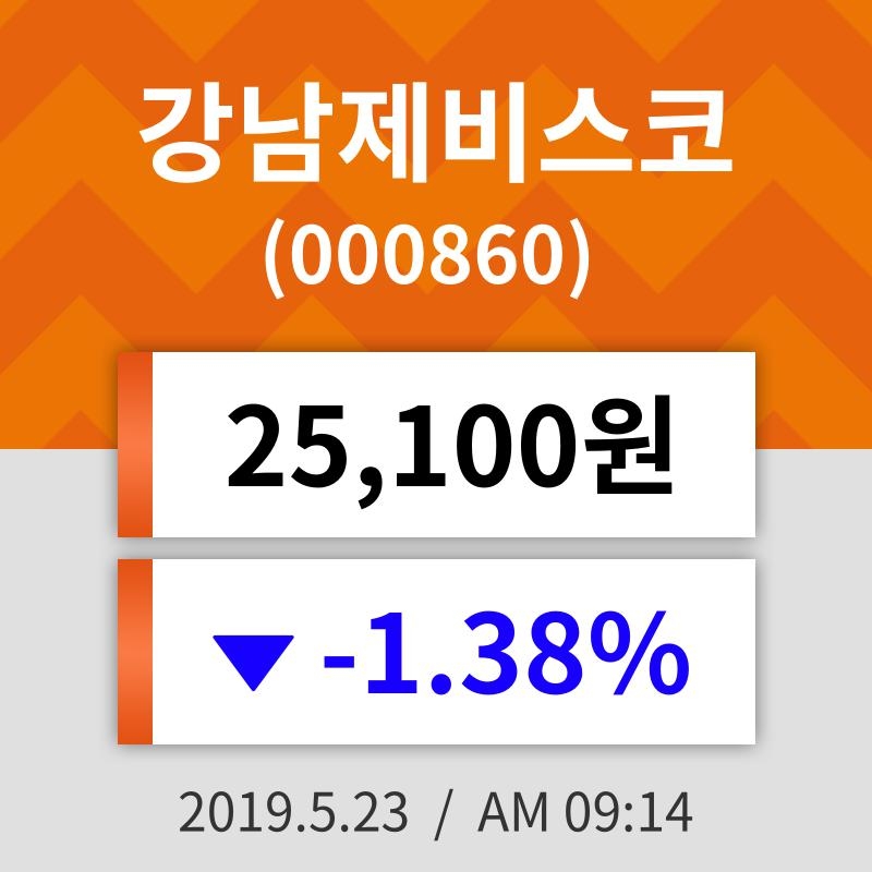 23일 (강남제비스코정보) 주가 -1.38% 25,100원