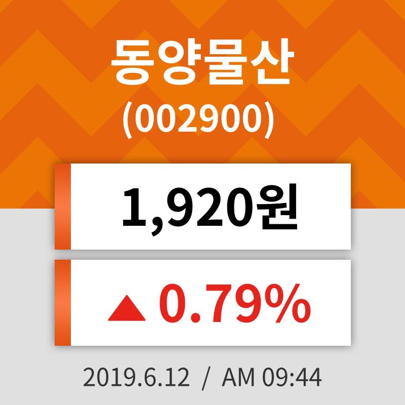 12일 (동양물산정보) 주가 0.79% 1,920원