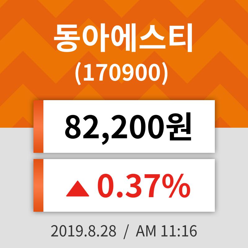 28일 (동아에스티정보) 주가 0.37% 82,200원