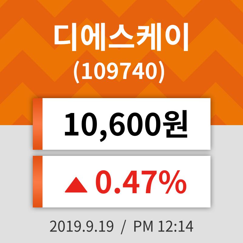 19일 (디에스케이정보) 주가 0.47% 10,600원