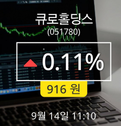 [14일리서치주식주가동향] 큐로홀딩스 등락폭 0.11% 이목 끌어...