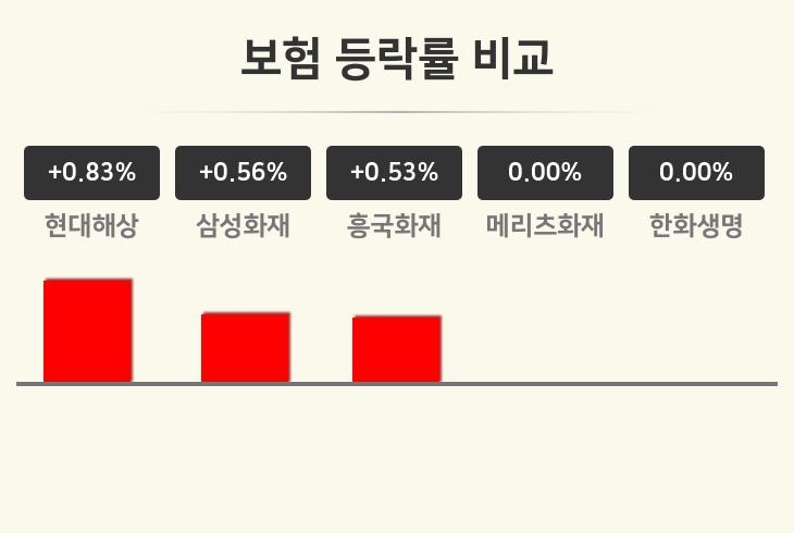 [보험테마 오후 시황] 현대해상 +0.83%·삼성화재 +0.56%·흥국화재 +0.53% 순