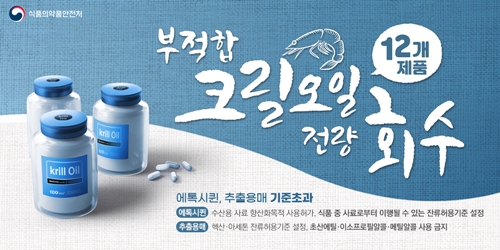 시중 유통 크릴오일 12개 제품 부적합, 전량 회수