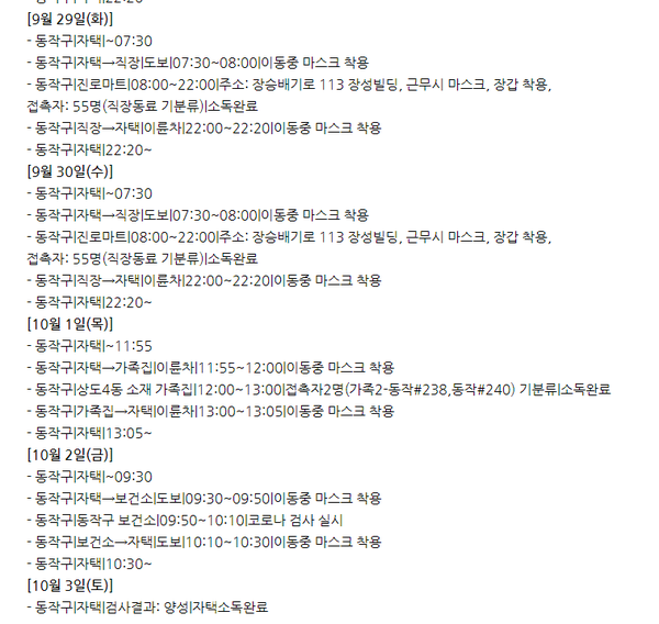 동작구청, 241번 동선 공개-장승빌딩 진로마트 종사자-59명 중 3명 양성, 10명 결과 대기 중 등 [코로나19, 3일]