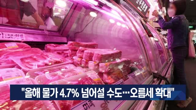 올해 물가 4.7% 넘어설 수도…오름세 확대