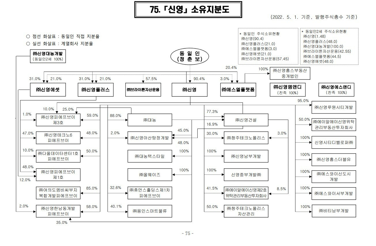 [신규 공시대상기업집단] [신영] 사익편취 규제 사정권 들어왔다
