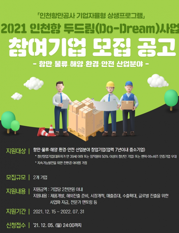 IPA, 21년 인천항 두드림 사업 참여기업 모집