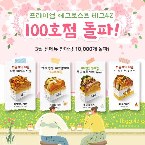 테그42, 100호점 돌파 및 신메뉴 1만개 판매 달성