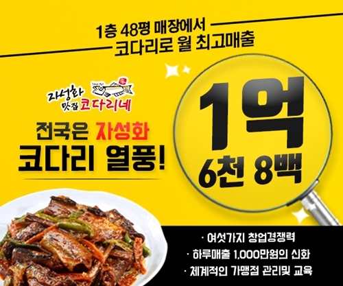 자성화맛집코다리네, 차별화된 창업혜택 통해 가맹점 확대 운영