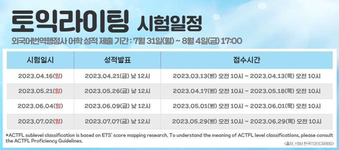 한국TOEIC위원회, 외국어번역행정사 지원 가능한 토익라이팅 일정 안내