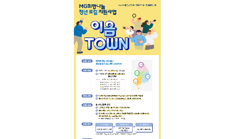 함께일하는재단, MG희망나눔 청년 로컬 지원사업 이음 TOWN 청년마을기업 연합체 모집