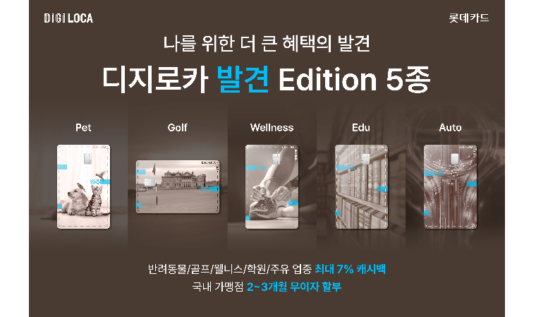 롯데카드, 디지로카 발견 에디션 5종 출시