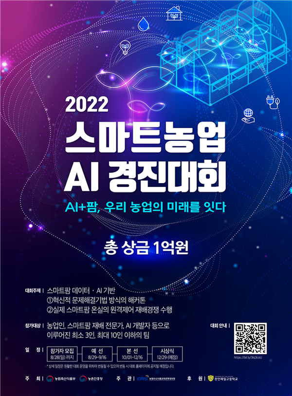 농정원, 2022 스마트농업 AI 경진대회 개최