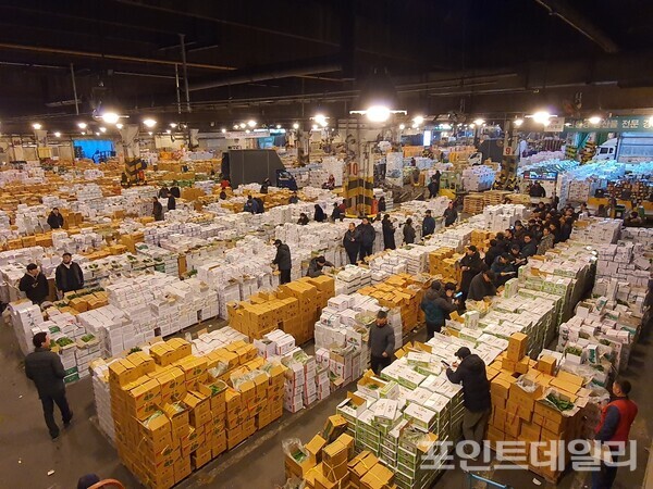 가락시장 청과 거래물량 224만t·거래금액 5조원