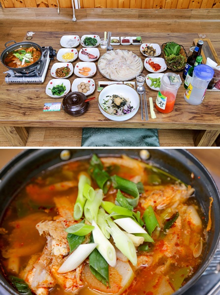 포항푸른솔펜션회식당 횟집, 열차로 달리는 바다 여행과 가을 나들이