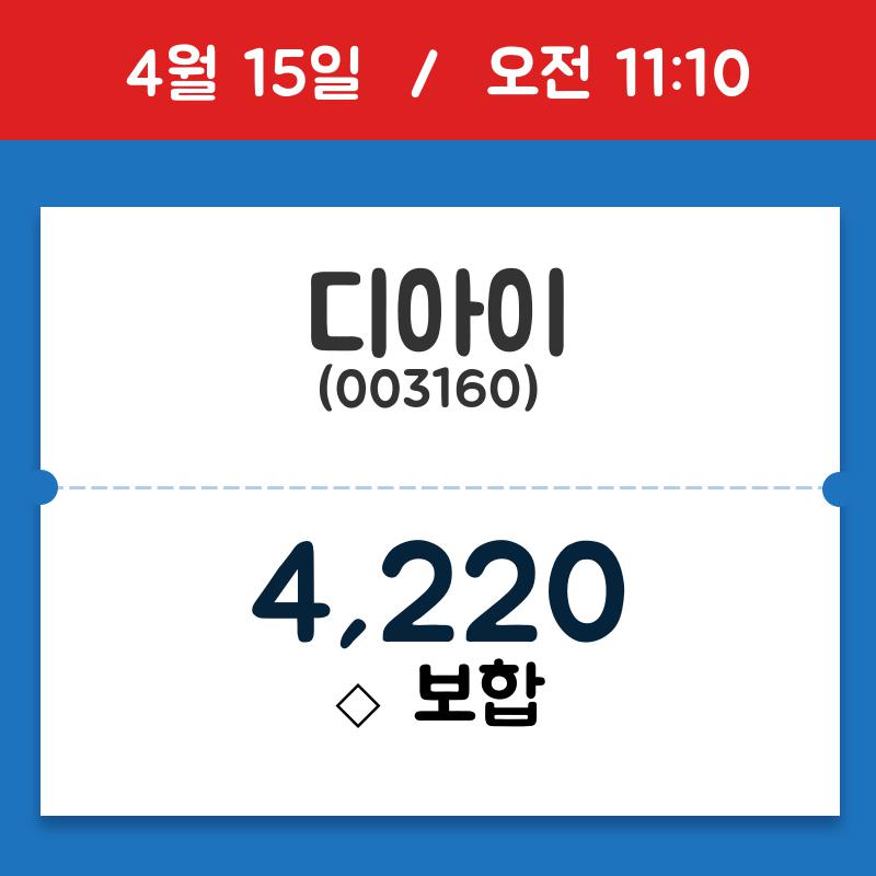 [주식 현재가] 디아이, 11시 10분 현재가 4,220원…종목동정