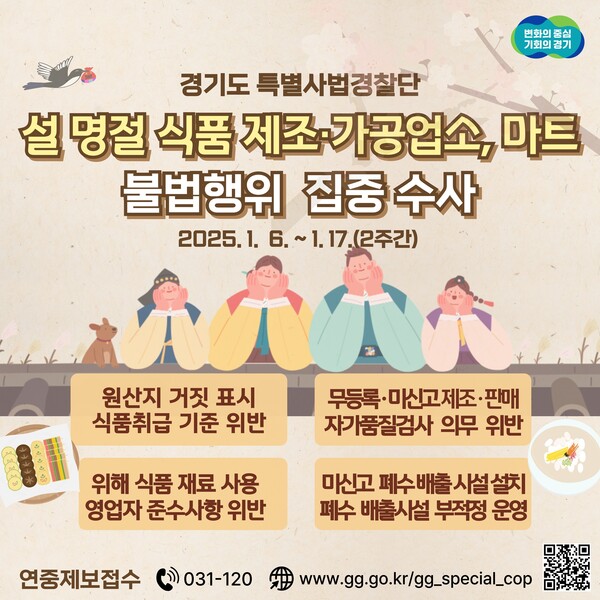 경기도 특사경, 설 명절 맞아 마트 등 불법행위 집중 수사