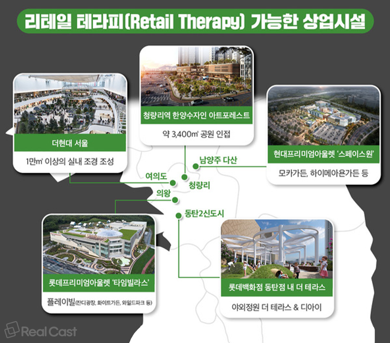 리테일 테라피 트렌드 확산… 공원과 조화 이룬 상업시설 눈길